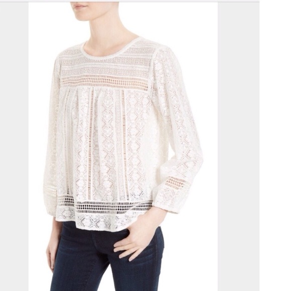 ๐JOIE๐ Ganden Multi Lace 3/4 Sleeve Blouse - Picture 5 of 8